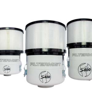 Filtermist S Series oil mist collectors – S200, S400, and S800 models for CNC mist extraction in South Africa